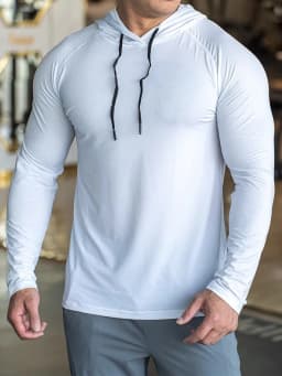 Sports hooded Men Fast Dry Breathable High Quality elastic Running Fashion Shirts Traning Bodybuilding Man Fitness long Sleeves