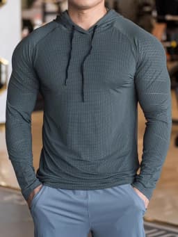 Sports hooded Men Fast Dry Breathable High Quality elastic Running Fashion Shirts Traning Bodybuilding Man Fitness long Sleeves