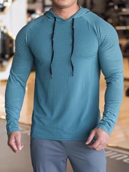 Sports hooded Men Fast Dry Breathable High Quality elastic Running Fashion Shirts Traning Bodybuilding Man Fitness long Sleeves
