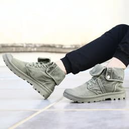 2023 Army Green Men's Canvas Boots High Top Deodorant Women's Denim Casual Sneakers Button Walking Zapatillas