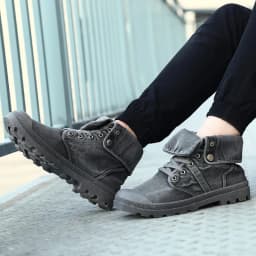 2023 Army Green Men's Canvas Boots High Top Deodorant Women's Denim Casual Sneakers Button Walking Zapatillas