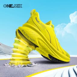 ONEMIX Top Cushioning Running Shoes Suitable for Heavy Runners Lace Up Sport Shoes Non-slip Outdoor Athletic Sneakers for Men
