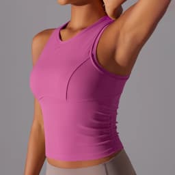 Sleeveless Yoga Vest Slim Sportswear Stretchy Slim Sports Bra Breathable Pleated Tank Top Quick Dry Fitness Wear Sexy Slim Top