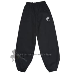 Black Cotton Tai Chi Kung Fu Pants Wushu Martial Arts Wing Chun Qigong Meditation Yoga Trousers