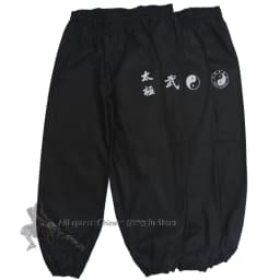 Black Cotton Tai Chi Kung Fu Pants Wushu Martial Arts Wing Chun Qigong Meditation Yoga Trousers