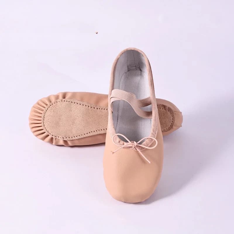 TOVEKIN PU Leather Ballet Slippers for Women, Professional Dancers for Girls, Children's and Children's Dance Shoes