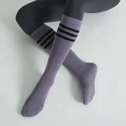 Mid-tube Women Yoga Socks Striped Cotton Fitness Breathable Pilates Socks Autumn Winter Non-Slip Gym Dance Ballet Grip Socks