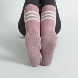 Mid-tube Women Yoga Socks Striped Cotton Fitness Breathable Pilates Socks Autumn Winter Non-Slip Gym Dance Ballet Grip Socks