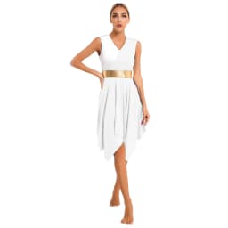 Women Color Block Modern Liturgical Dance Costumes Church Worship Praise Dancewear Stage Performance Costume Lyrical Dance Dress