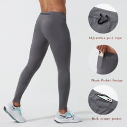 Mens Compression Pants Dry Fit Running Tights Men Gym Leggings with Phone Pocket Training Sport Pants Fitness Sport Leggings Men