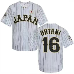 Japan 16 OHTANI Baseball Jersey Oversize Outdoor Sportswear Embroidery Sewing Stripes Hip Hop Cloth High Street T-Shirts