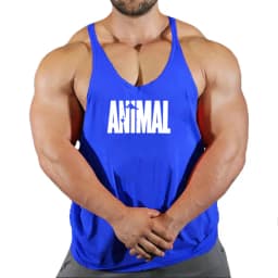 ANIMAL Letter Printed Gym Clothing Mens Bodybuilding Fitness Tank Top Cotton Raceback Stringer Singlets Workout Sleeveless Shirt