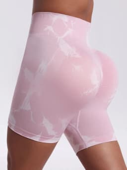 Tie Dye Push Up Butt Yoga Shorts Seamless High Waist For Women High Stretchy Knitting Fashion Gym Cycling Pants