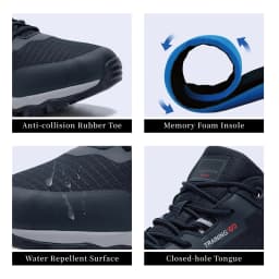 Baasploa Men Hiking Shoes New Outdoor Climbing Waterproof Non-slip Wear-resistant Sneakers Male Casual Lace-Up Walking Shoes 