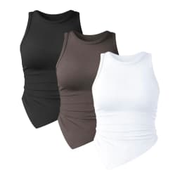 Summer New Style Women Solid Color Sleeveless Sports Vest Sexy Fashionable Round Neck Vest Running Sports Yoga Fitness Top
