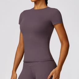 Women's Sports T Shirt Summer Short Sleeve Running Round Neck Breathable Stretchy GYM Yoga Slim Fitness Active Top Tee