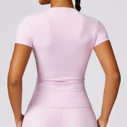 Women's Sports T Shirt Summer Short Sleeve Running Round Neck Breathable Stretchy GYM Yoga Slim Fitness Active Top Tee
