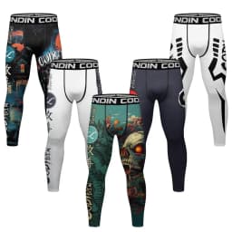 Men's Rashguard MMA Fight Leggings Jiu Jitsu Boxing Compression Grappling Pants for Training & Combat Sports Muay Thai Clothing