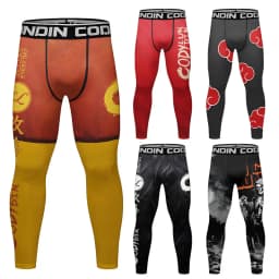 Men's Rashguard MMA Fight Leggings Jiu Jitsu Boxing Compression Grappling Pants for Training & Combat Sports Muay Thai Clothing
