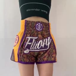 Fluory 1Piece Muay Thai Shorts Golden Boxing Training Shorts Men's Boxing Clothing Women Free Fight Shorts Free Fight Custom