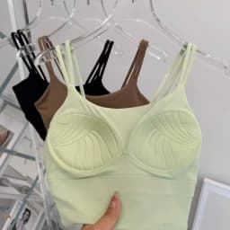 Women's Sports Bra with Padded Cups, Shockproof Running Sexy Strappy Yoga Vest, Outerwear Training Fitness Bra