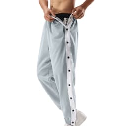 Men Sweatpants Jogging Sportswear Men's Fitness Pants Casual Loose Mesh Trousers Quick-dry Breathable Pants Side Button Design