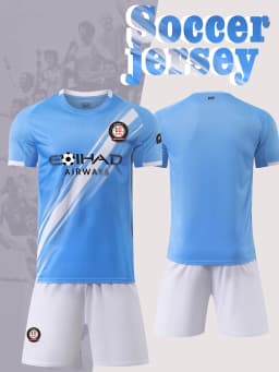 Men's Casual Sports Football Uniform Round Neck Top with Fashionable Breathable Shorts Comfortable Football Suit Set