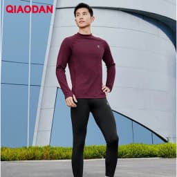 QIAODAN Warm Fitness Suit Two Pieces Set Mens 2025 Jogging Long Sleeve Moisture Wicking Sportswear For Gym Running QXENT3253090A