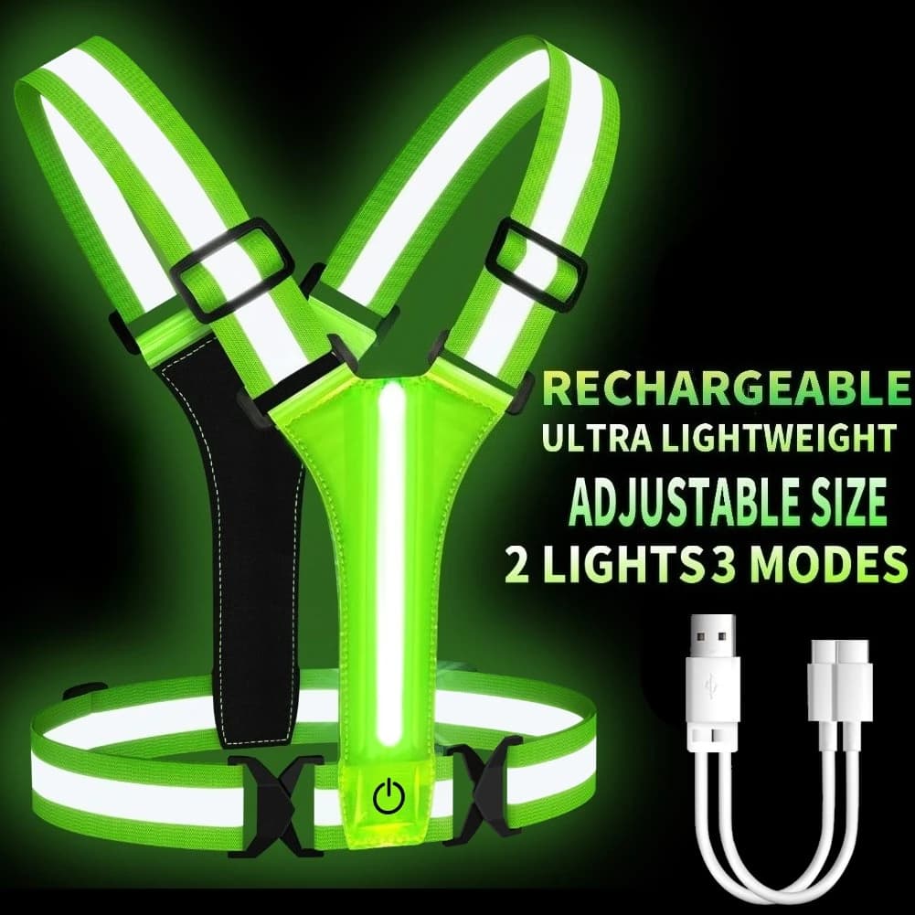 Outdoor Adjustable Safety Reflective Vests Night Running Riding Highlight Lightweight Safety Straps Biking Cycling Equipment