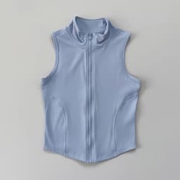 Women's Yoga, Fitness, Sports Clothing, Sleeveless Stand-Up Collar, Zipper Exercise Vest, Slender Yoga and Fitness Vest