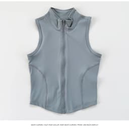 Women's Yoga, Fitness, Sports Clothing, Sleeveless Stand-Up Collar, Zipper Exercise Vest, Slender Yoga and Fitness Vest
