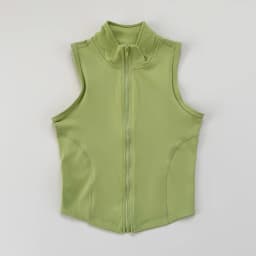 Women's Yoga, Fitness, Sports Clothing, Sleeveless Stand-Up Collar, Zipper Exercise Vest, Slender Yoga and Fitness Vest