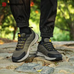 Baasploa Men Hiking Shoes High Quality Male Trekking Climbing Outdoor Sneaker Non-Slip Comfortable Waterproof Sprort Shoes