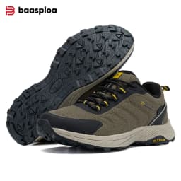 Baasploa Men Hiking Shoes High Quality Male Trekking Climbing Outdoor Sneaker Non-Slip Comfortable Waterproof Sprort Shoes