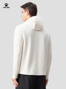 Kelme Men's Sports Hoodie Outdoor Windproof Jacket Casual Running Long Sleeved Fleece Warm Pullover