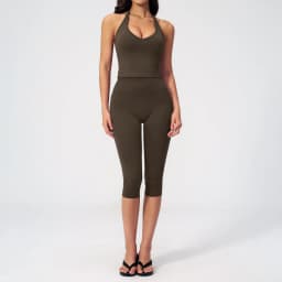 Sports Set Two Pieces Yoga Set Women's Sports Set Quick Drying Short Sleeve Fitness Set Gym Running Slim Capri Pants Sportswear