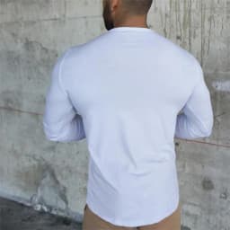 Autumn Slim Fit Sport Fitness Running Shirts Men Cotton Breathable Long Sleeve T-shirt Gym Bodybuilding Training Casual Clothing