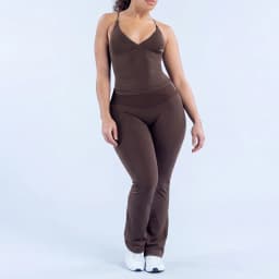 Vision Twist Front Longline Top And Vision Flares Fitness Suits Women 2 Piece Seamless Yoga Set Gym Vest Workout Running Suit