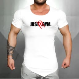 Mens Running Sport  Short Sleeve T-Shirts Summer Cotton Breathable Slim Fit Sportswear Gym Bodybuilding Fitness Muscle Shirts