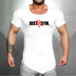 Mens Running Sport  Short Sleeve T-Shirts Summer Cotton Breathable Slim Fit Sportswear Gym Bodybuilding Fitness Muscle Shirts
