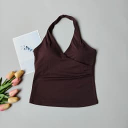 Women's Sexy V-Neck Nude Sports Bra Hanging Neck Breathable Gym Top Active Wear Fitness Yoga Vest Hanging Neck Design Yoga Bra