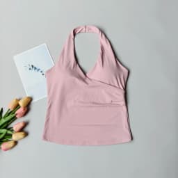 Women's Sexy V-Neck Nude Sports Bra Hanging Neck Breathable Gym Top Active Wear Fitness Yoga Vest Hanging Neck Design Yoga Bra