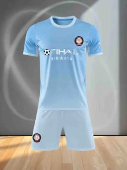 Men's Casual Sports Football Jersey with Round Neckline, Paired with Stylish Breathable Shorts, for a Comfortable Football Set