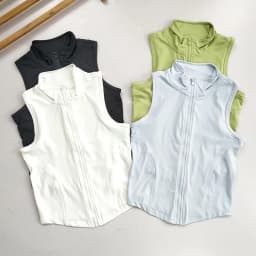 Zip Up Sleeveless Training Vest, Quick Dry Athletic Top for Gym, Running & Yoga, Versatile Casual Outerwear