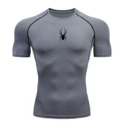 Mens Bodybuilding Sports Tight T-shirt Summer Compression Turtleneck Short Sleeve Gym Fitness Running Quick Dry Male Workout Top