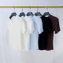 LULU FLORA Henry collar curved hem short sleeved T-shirt short cut slimming top yoga workout