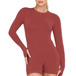 HISTELLO Impact Long Sleeve One Piece Jumpsuit Women Backless Slim Fit Elastic Tummy Control Yoga Gym Sports Workout Bodysuit