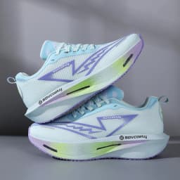 Breathable Knit Mesh Carbon Plate Running Shoes Shock Absorbing Athletic Sneakers
