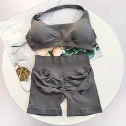 Women's Viral Peach Butt Lift Yoga Set - Halter Racerback Sports Top & Shorts, Wearable for Gym & Daily Wear