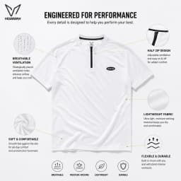 Veidoorn Men Half Zip Sports T-Shirt Running Training Tee With Vent Holes Breathable Athletic Top For Basketball Workout